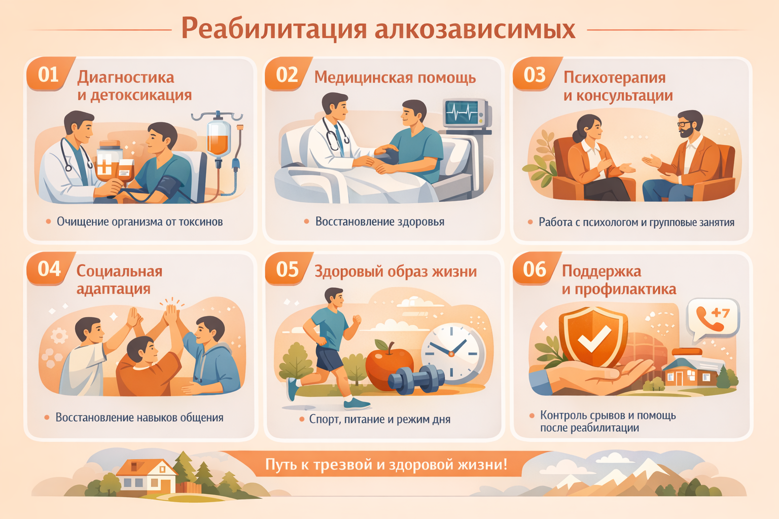 реабилитация алкоголиков этапы